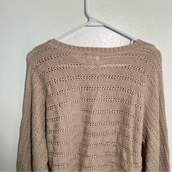 Hippie Rose Crewneck Sweater Beige Dolman Sleeve M - Picture 6 of 9